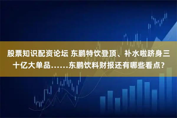 股票知识配资论坛 东鹏特饮登顶、补水啦跻身三十亿大单品……东鹏饮料财报还有哪些看点？